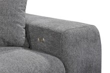 Ecksofa >SYDNEY< Elektrische Sitztiefenverstellung, 5 verstellbare Kopfstützen, Bettkasten, in anthrazit - 282x105x198 (BxHxT)