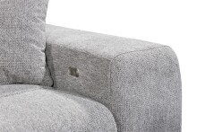 Ecksofa >SYDNEY< Elektrische Sitztiefenverstellung, 5 verstellbare Kopfstützen, Bettkasten, Bezugsstoff "taupe" - 282x105x198 (BxHxT)