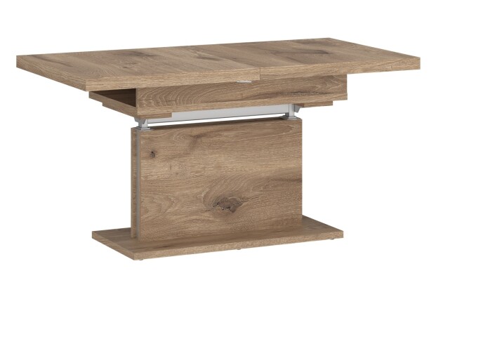 Couchtisch >CORTADO< ausziehbar bis 150cm, höhenverstellbar bis 74cm, in Viking Eiche Dekor - 110/150x58/74x70cm (BxHxT)