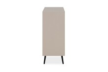 Kommode >Arona< 2 Türen, 2 Böden, in Sand / Schwarz - 90x90x38cm (BxHxT)