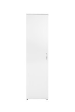 Garderobenschrank >Andy< 1 Tür, 5 Böden, in Weiß - 50x187x34cm (BxHxT)