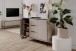 Sideboard >Arona< 2 Türen, 3 Schubladen, 4 Böden, in Sand / Schwarz - 135x90x38cm (BxHxT)