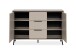 Sideboard >Arona< 2 Türen, 3 Schubladen, 4 Böden, in Sand / Schwarz - 135x90x38cm (BxHxT)