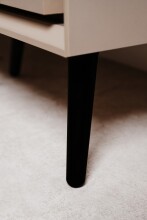 Sideboard >Arona< 4 Türen, 1 Schublade, 6 Böden, in Sand / Schwarz - 175x90x38cm (BxHxT)