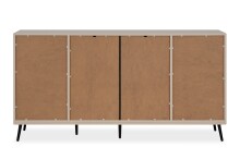 Sideboard >Arona< 4 Türen, 1 Schublade, 6 Böden, in Sand / Schwarz - 175x90x38cm (BxHxT)