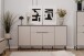 Sideboard >Arona< 4 Türen, 1 Schublade, 6 Böden, in Sand / Schwarz - 175x90x38cm (BxHxT)