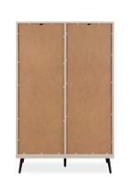 Highboard >Arona< 4 Türen, 2 Schubladen, 4 Böden, in Sand / Schwarz - 90x140x38cm (BxHxT)