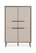 Highboard >Arona< 4 Türen, 2 Schubladen, 4 Böden, in Sand / Schwarz - 90x140x38cm (BxHxT)
