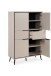 Highboard >Arona< 4 Türen, 2 Schubladen, 4 Böden, in Sand / Schwarz - 90x140x38cm (BxHxT)
