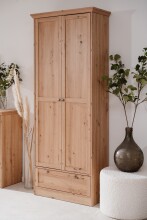 Mehrzweckschrank >Timber< 2 Türen, 1 Schublade, 5 Böden, Landhaus, in Artisan Eiche Dekor

 - 80x200x39cm (BxHxT)