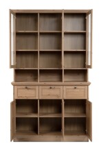 Buffet >Timber< Landhaus, 6 Türen, 3 Schubladen, in Glas /  Artisan Eiche Dekor - 120x200x40cm (BxHxT)