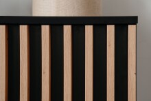 Sideboard >Monza< 2 Türen, 4 Schubladen, 2 Böden, 3D-Lamellen-Optik, schwarz / Dekor Artisan Eiche - 118x90x40cm (BxHxT)