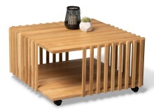 Couchtisch >Malik< rollbar, Wildeiche massiv...