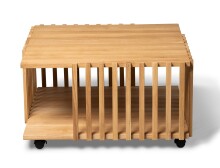 Couchtisch >Malik< rollbar, Wildeiche massiv geölt - 75x40x75cm (BxHxT)