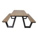 Garten-Essgruppe >Arezzo< in teaklook, Polywood - 200x75x177,5cm (BxHxT)