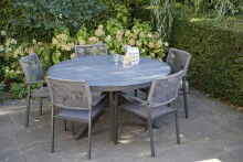 Gartentisch >Mojito Ceramic Negro< rund, Glaskeramik, Aluminium, anthrazit - 74x150 (HxD)