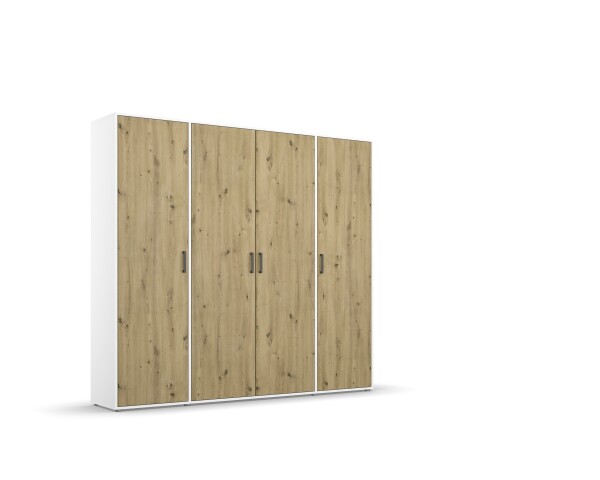 Drehtürenschrank >Voyager< 7 Böden, 1 Stange, Eiche Artisan Dekor / weiß - 187x194x53 (BxHxT)