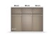 Schwebetürenschrank >Barea< 3 Böden, 3 Stangen, Eiche dunkel Dekor/Champagner - 271x210x62cm B/H/T