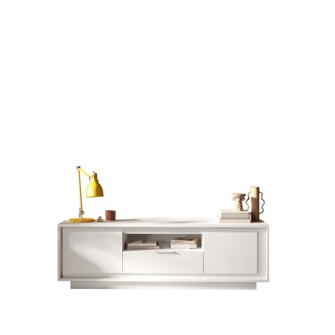 Lowboard >Siena< 2 Türen, 1 Schub, 1 Fach, Weiss Lack matt - 180x58x50 (BxHxT)