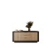 Sideboard >Siena< 2 Türen, 3 Schübe, Lava anthrazit/ Cadiz Eiche Dekor - 180x80x50 BxHxT