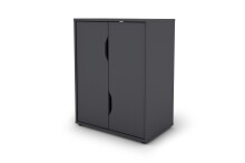 Aktenschrank >BELFAST< 2 Türen, 1 Boden, grifflos, Anthrazit 60 x 76,5, 37cm (BxHxT)