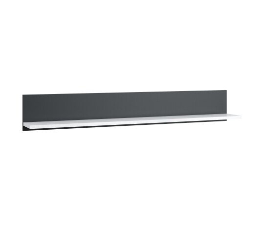Wandboard >CAMPANIA< in Alpinweiß / Anthrazit Dekor - 160x24x24cm (BxHxT)
