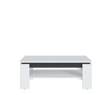 Couchtisch >CAMPANIA< in Alpinweiß / Anthrazit Dekor - 110x43x67cm (BxHxT)
