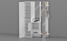 Kompaktgarderobe >Anzio< in Weiß Hochglanz - 140x191x35cm (BxHxT)