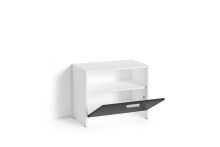Sitzbank >BEN< in Weiß/Schwarz 60 x 48 x 35 cm (BxHxT)