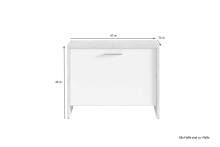 Sitzbank >BEN< in Weiß/Schwarz 60 x 48 x 35 cm (BxHxT)