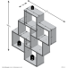 Wandregal >LAURIO 2< in Brillantweiß - 81,2x94,3x15,7cm (BxHxT)