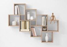Wandregal >LAURIO 3< in Eiche Dekor - 94,5x120,8x15,7cm (BxHxT)