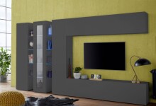 TV-Board >Benevent< in Anthrazit matt - 180x40x30cm (BxHxT)