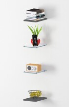 Wandboard >Benevent< (4-teilig) in Anthrazit matt -...