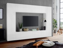 Anbauschrank >Benevent< in Weiß Hochglanz - 40x180x30cm (BxHxT)