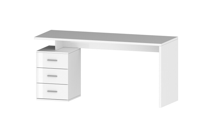 Schreibtisch >Novara< in Weiß Hochglanz - 160x75x60cm (BxHxT)