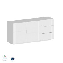 Sideboard >Bitonto< in Weiß Hochglanz - 180x86x44cm (BxHxT)
