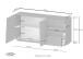 Sideboard >Bitonto< in Weiß Hochglanz - 180x86x44cm (BxHxT)