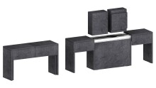 Essbank >Pachino< (2er-Set) in Schiefer - 66/290x45x25cm (BxHxT)