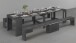 Essbank >Pachino< (2er-Set) in Schiefer - 66/290x45x25cm (BxHxT)