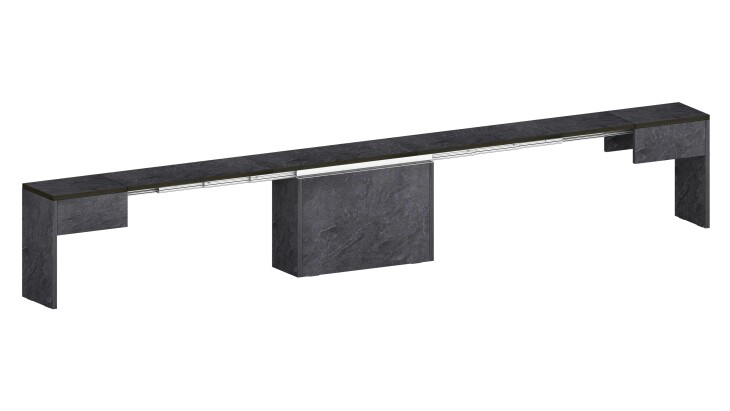 Essbank >Pachino< in Schiefer - 66/290x45x25cm (BxHxT)