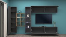Wohnwand >Benevent< (5-teilig) in Anthrazit matt - 320x180x30 (BxHxT)