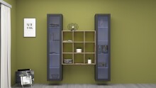 Wohnwand >Benevent< (3-teilig) in Anthrazit matt - 170x180x30 (BxHxT)