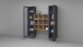 Wohnwand >Benevent< (3-teilig) in Anthrazit matt - 170x180x30 (BxHxT)
