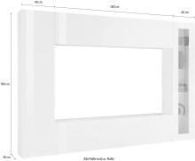 Wohnwand >Benevent< (4-teilig) in Anthrazit matt - 260x180x30 (BxHxT)