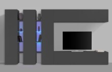 Wohnwand >Benevent< (7-teilig) in Anthrazit matt - 340x180x30 (BxHxT)