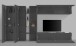 Wohnwand >Benevent< (7-teilig) in Anthrazit matt - 340x180x30 (BxHxT)