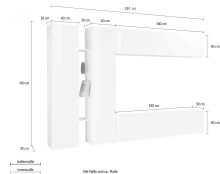 Wohnwand >Benevent< (5-teilig) in Anthrazit matt - 280x180x30 (BxHxT)