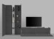 Wohnwand >Benevent< (4-teilig) in Anthrazit matt - 280x180x30 (BxHxT)