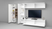 Wohnwand >Benevent< (5-teilig) in Weiß Hochglanz - 320x180x30 (BxHxT)